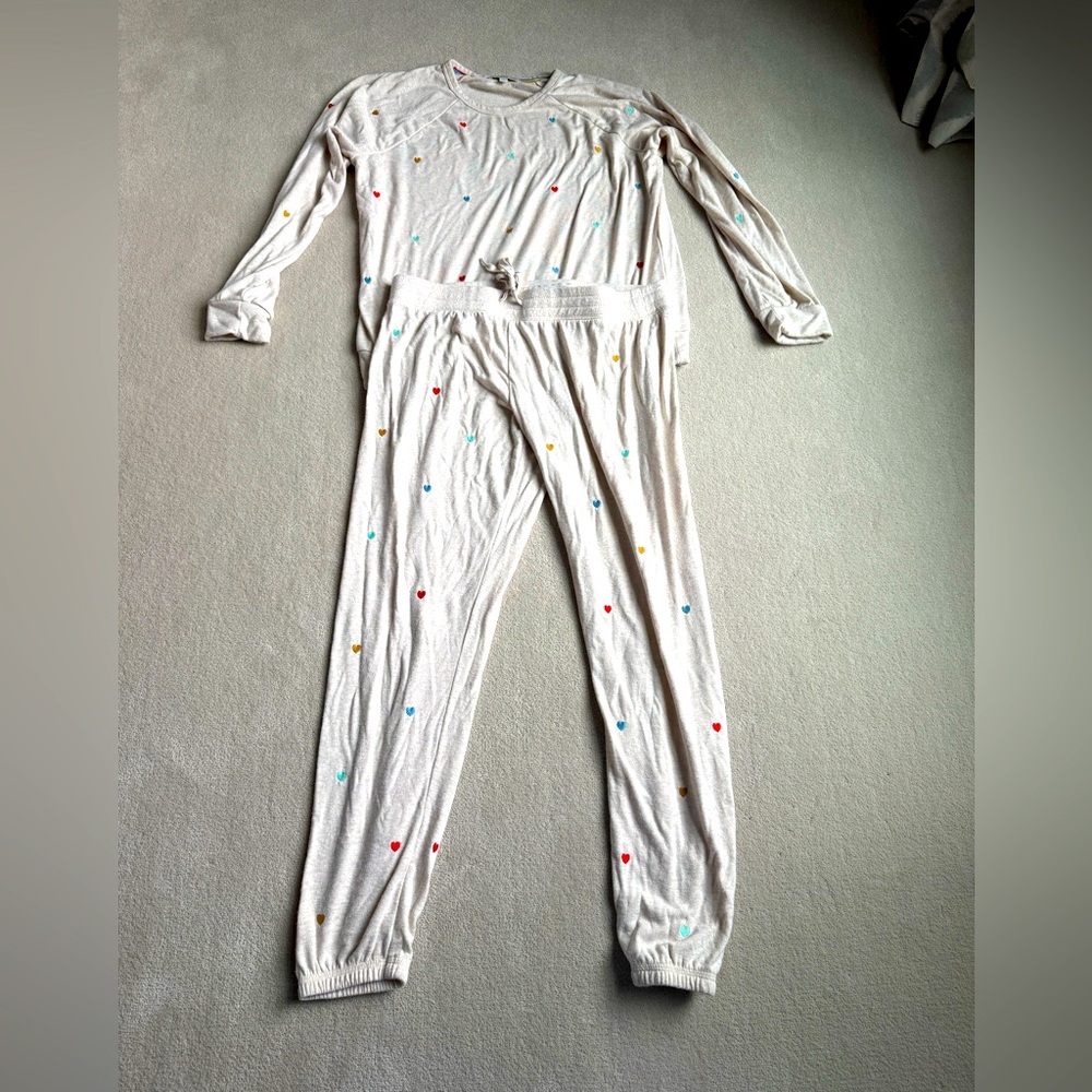 Pj Salvage Heart Pajama Set - size L